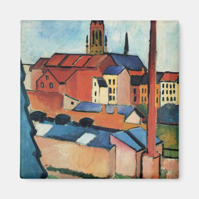 Macke - St. Mary's with Houses and Chimney (Bonn)  Magnet (Front)