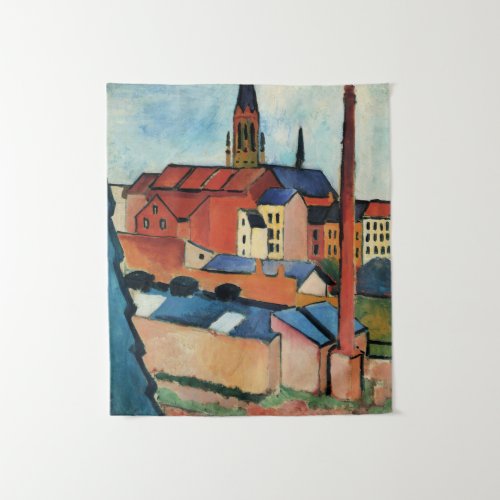 Macke _ St Marys with Houses and Chimney Bonn  Tapestry