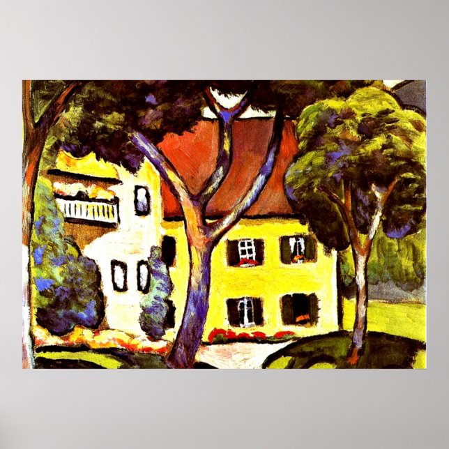 Macke - Staudacher's House at Tegernsee Poster (Front)