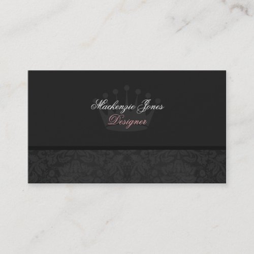 Mackenzie #3 Black Damask Chic Business Card