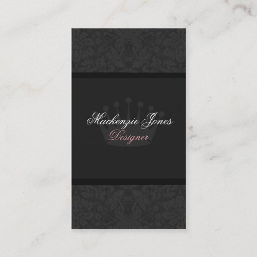 Mackenzie #4 Black Damask Chic Business Card