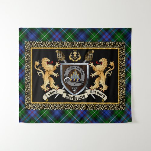 MacKenzie Clan Badge  Motto wLions   Tapestry