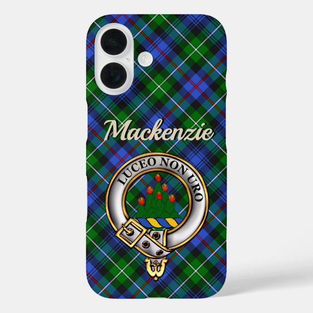 Mackenzie Clan Badge & Tartan iPhone / iPad case (Back)