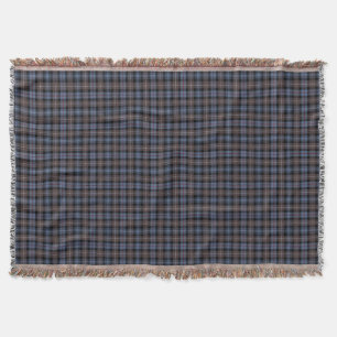 Mackenzie Clan Brown and Blue Reproduction Tartan Throw Blanket