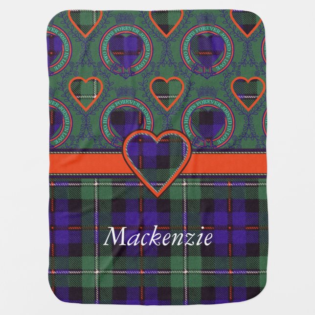 Mackenzie clan Plaid Scottish tartan Swaddle Blanket (Front)