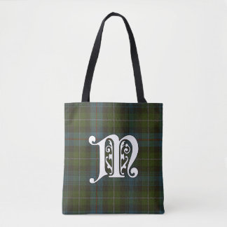 MacKenzie Clan Tartan Monogram Tote Bag