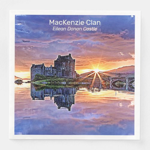 MacKenzie Clans Eilean Donan Castle Photo Paper Paper Dinner Napkins