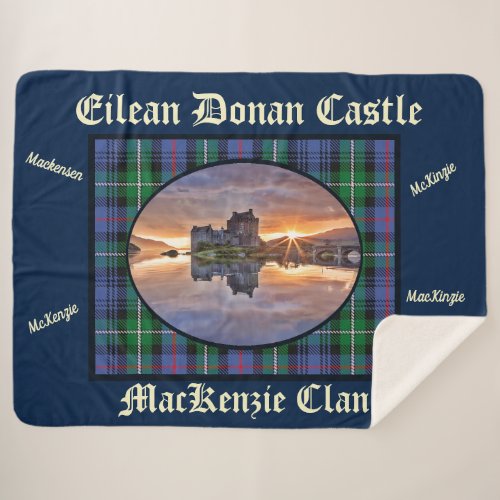 MacKenzie Clans Eilean Donan Castle Tartan Sherpa Blanket