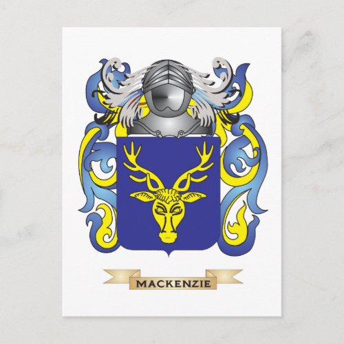 MacKenzie Coat of Arms Family Crest Postcard