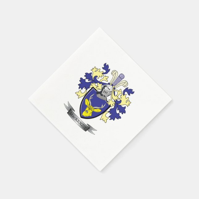 MacKenzie Family Crest Coat of Arms Paper Napkins (Corner)