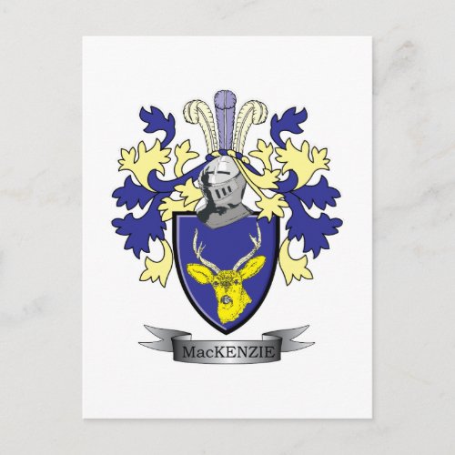 MacKenzie Family Crest Coat of Arms Postcard