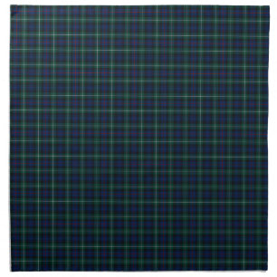 Mackenzie Family Tartan Dark Green and Blue Plaid Napkin