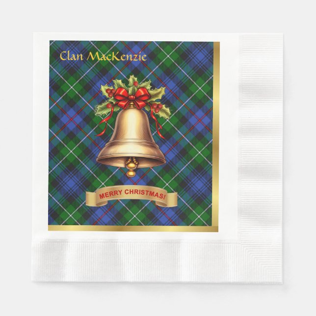 MacKenzie Personalized Tartan Christmas Napkins (Front)