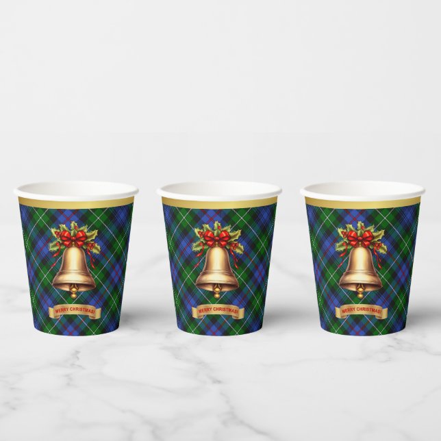 MacKenzie Personalized Tartan Christmas Paper Cups (Multi)