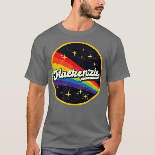 Mackenzie Rainbow In Space Vintage GrungeStyle T_Shirt