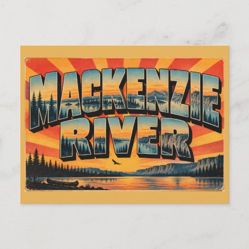 Mackenzie River NT Boreal Forest Canyon Art Postcard
