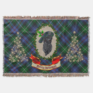 MacKenzie Scottie Dog Christmas Throw Blanket