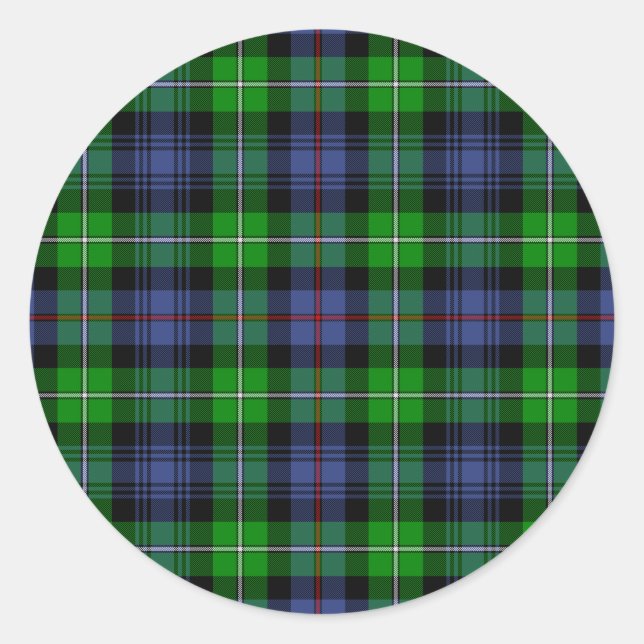 MacKenzie Tartan (aka Seaforth Highlanders Tartan) Classic Round Sticker (Front)