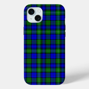 MacKenzie tartan blue green plaid iPhone 15 Plus Case