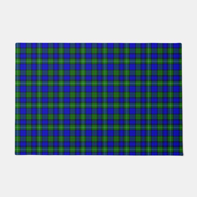 MacKenzie tartan blue green plaid Doormat (Front)