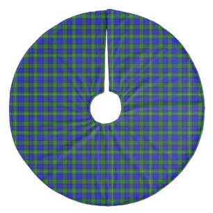 MacKenzie tartan blue green plaid Fleece Tree Skirt