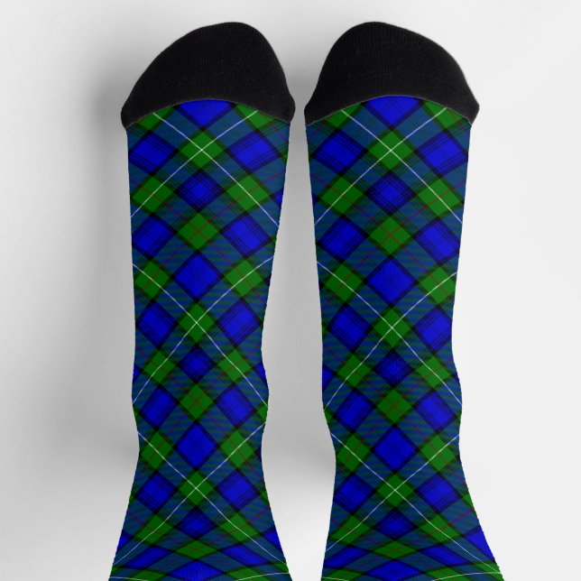 MacKenzie tartan blue green plaid Socks (Top)