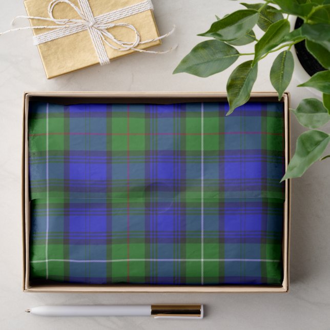 MacKenzie tartan blue green plaid Tissue Paper (Gift)