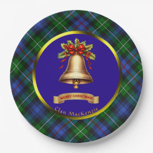 MacKenzie Tartan Personalized Christmas Paper Plates