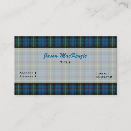 MacKenzie Tartan Plaid Custom Business Card