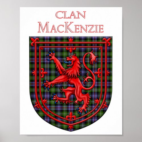 MacKenzie Tartan Scottish Plaid Lion Rampant Poster