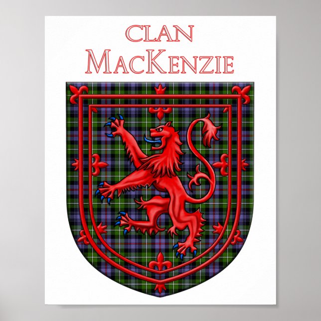 MacKenzie Tartan Scottish Plaid Lion Rampant Poster (Front)