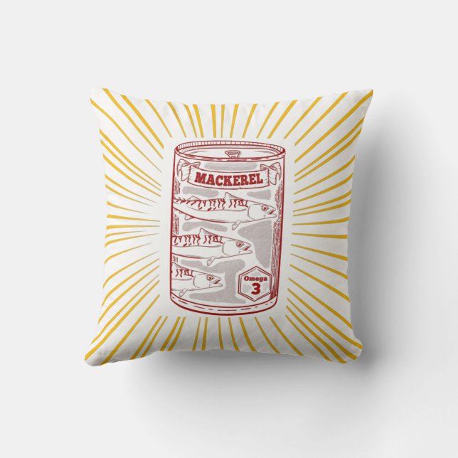 Mackeral tinned fish throw pillow (Back)