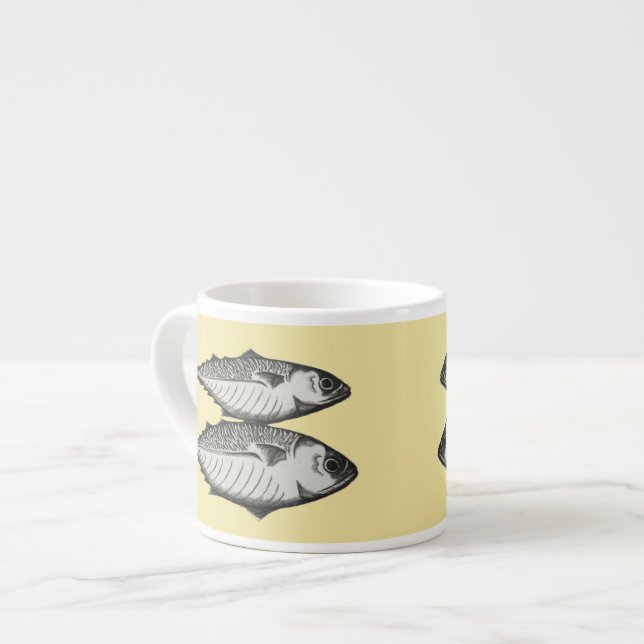 Mackerel espresso cup yellow (Front Left)