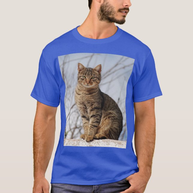 Mackerel Tabby Cat T-Shirt (Front)