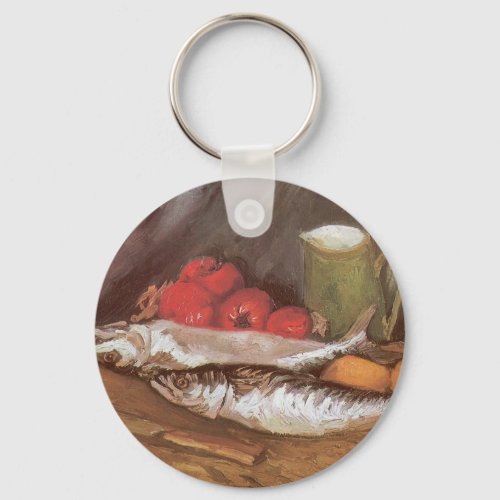 Mackerels Lemons and Tomatoes by Vincent van Gogh Keychain