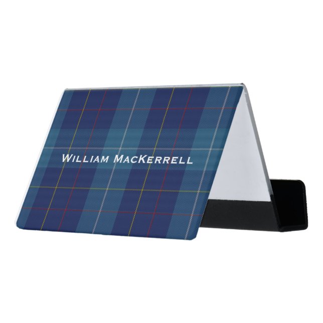 MacKerrell Tartan Plaid Business Card Holder (Angled Back)