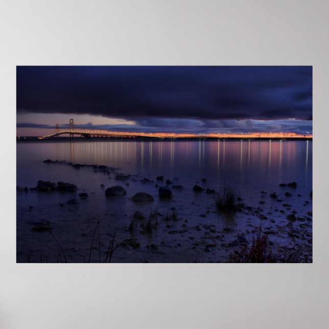 Mackinac Bridge #1243 Blue Poster (Front)