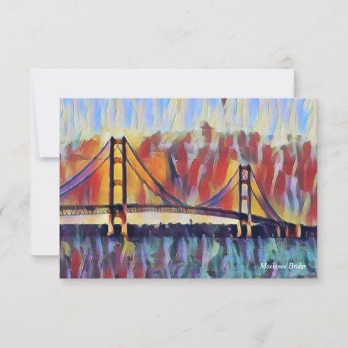 Mackinac Bridge Abstract Note Card