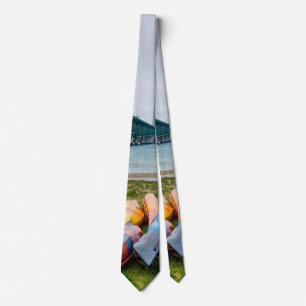 Mackinac Bridge And Canoes Neck Tie