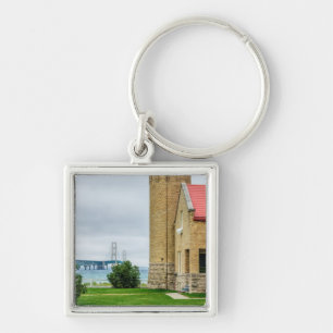 Mackinac Bridge and Lighthouse Keychain