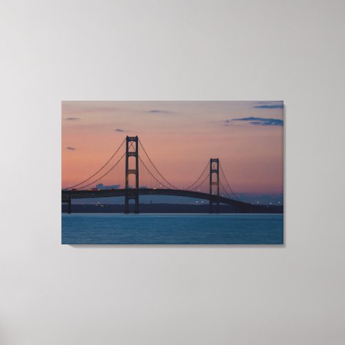 Mackinac Bridge At Dusk Canvas Print