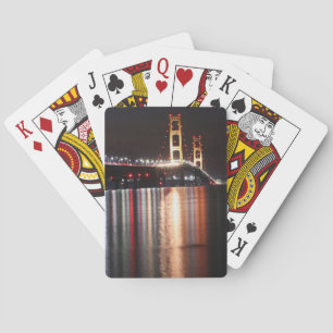 Mackinac Bridge at Night Poker Cards