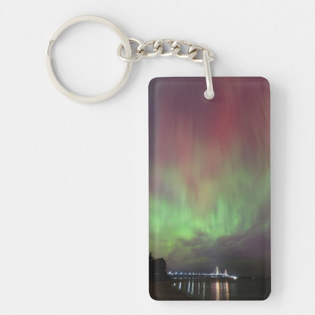 Mackinac Bridge Aurora Keychain (Front)