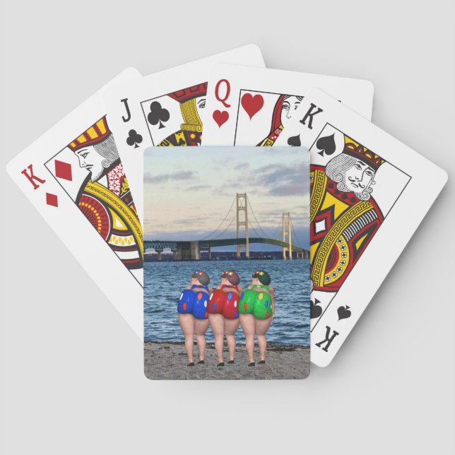 Mackinac Bridge Bathing Beauty Poker Cards (Back)
