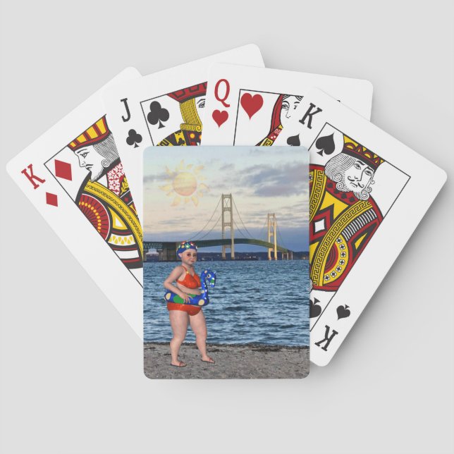 Mackinac Bridge Bathing Beauty Poker Cards (Back)