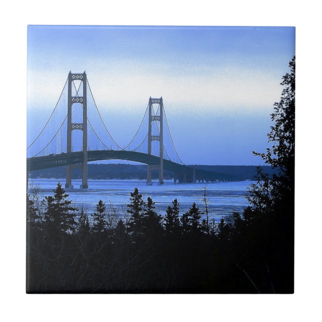 Mackinac Bridge Ceramic Tile (Front)