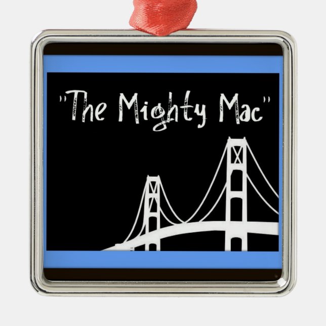 Mackinac Bridge Christmas Metal Ornament (Front)