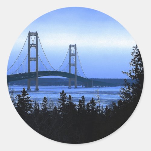 Mackinac Bridge Classic Round Sticker