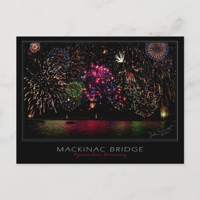 Mackinac Bridge Fireworks Postcard (Front)
