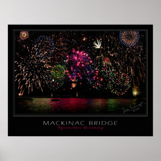 Mackinac Bridge Fireworks Poster